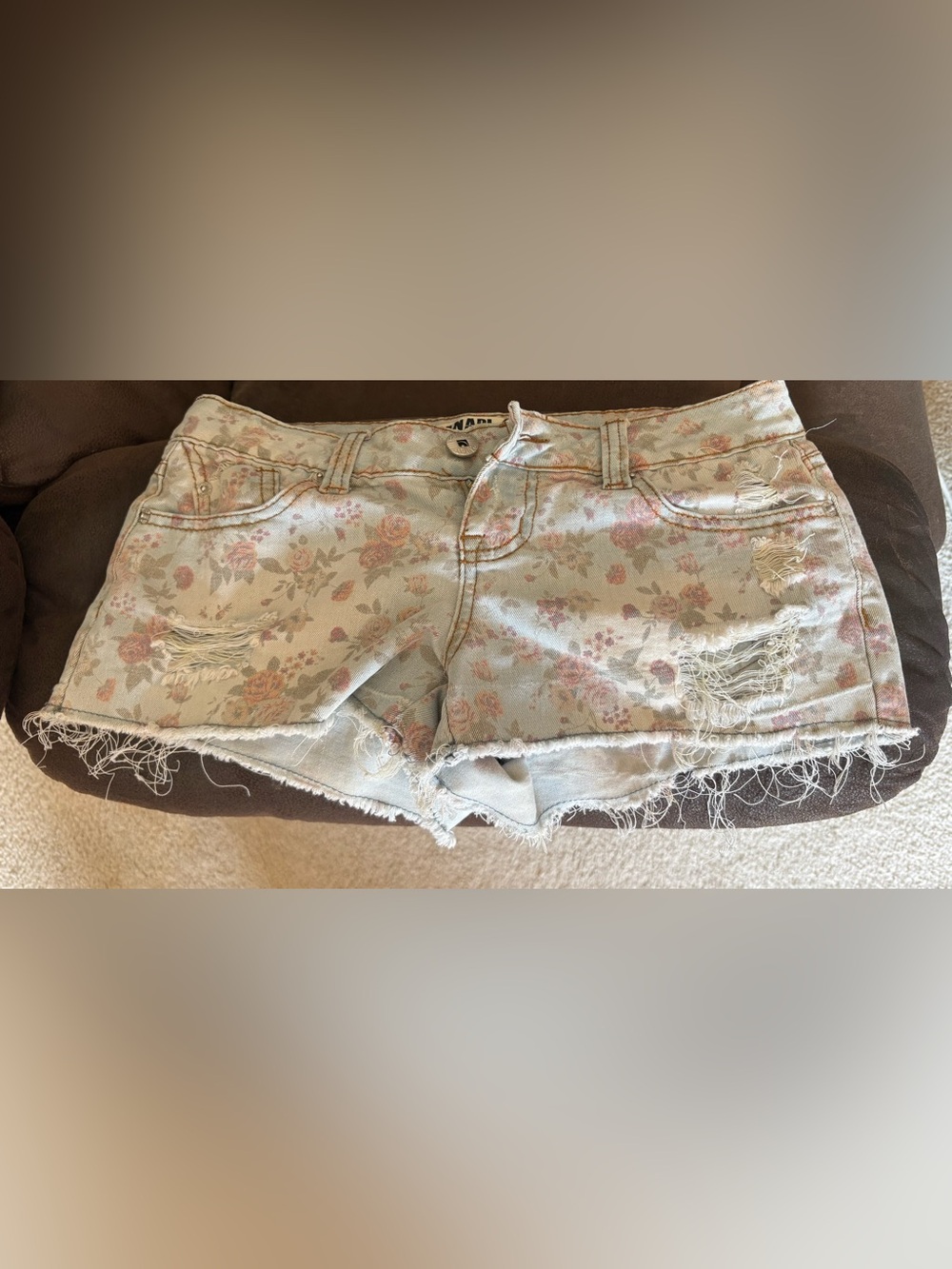 Vintage Zana Di Floral Printed Denim Jeans Size 5 Y2K Cottagecore Boho Festival